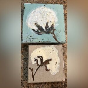 Cotton Flower Canvas Painting Art Set- done by local artist D.Vaughn